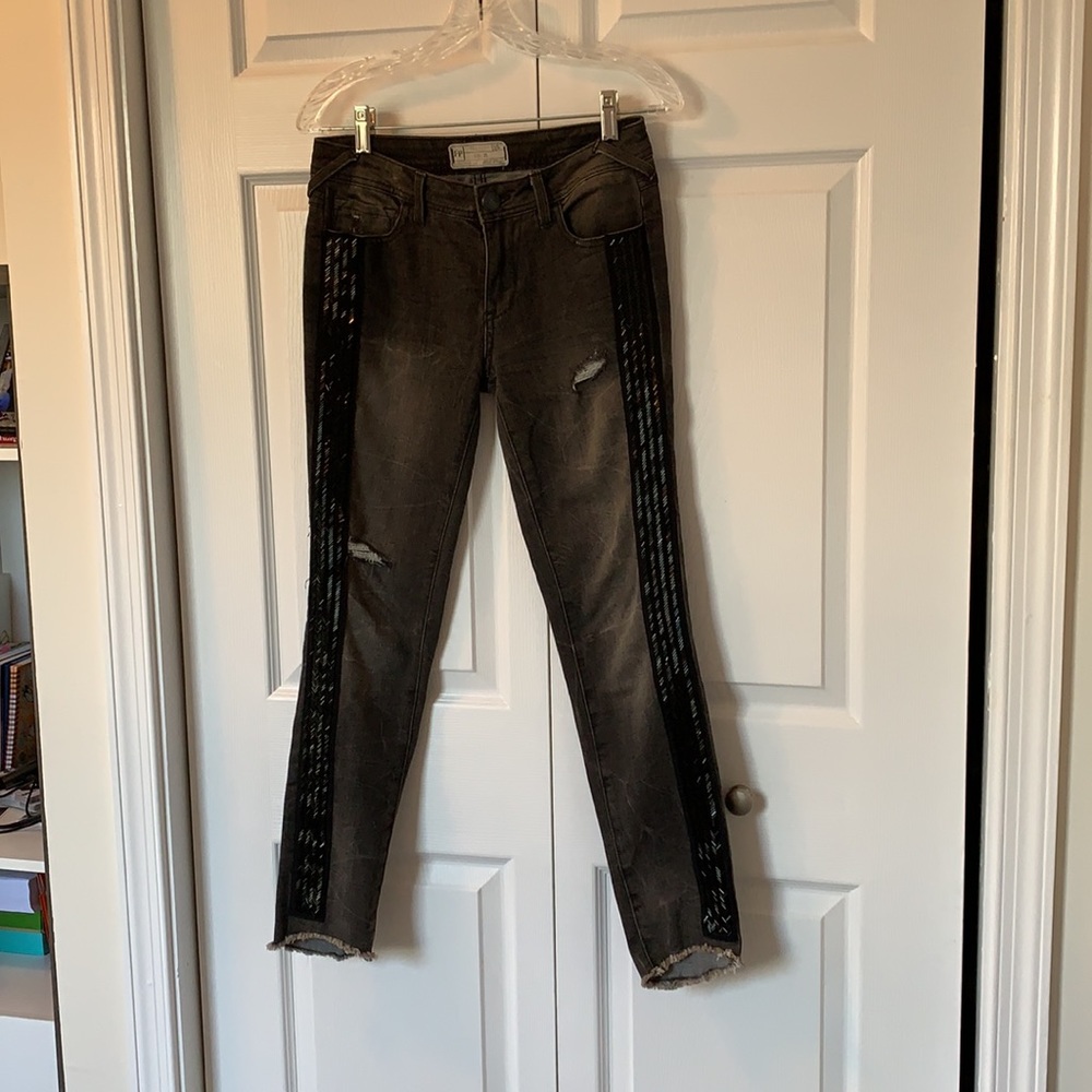 Free People Grey Embellished skinny jeans - Picture 11 of 12